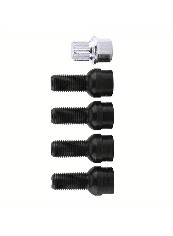One Set 5pcs Anti Theft Wheel Bolt Nut Lock Kit For Car Taper Seat Mounting Screws - Image 5