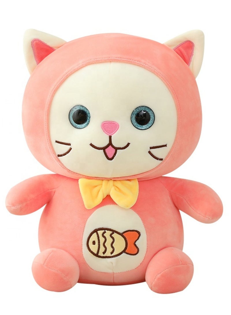 Cuddles Cute Marshmallow Cat With Cap Stuffed Animal Plush, Gifts For Kids, Soft Toys For Girls & Boys  12 Inch - Image 1