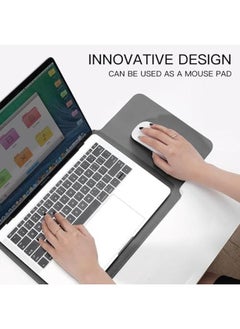 Excefore Laptop Sleeve Bag Protective Laptop Sleeve Compatible With Macbook 12 Inch Polyester Vertical Case With Pocket Pu Bag With Small Case Gray  - Image 2