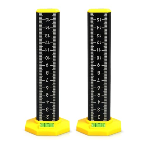 SAMIQU 2Pcs Ceiling and Floor Tile Ruler - Leveling Ruler with Magnetic Base, Gradienter Horizontals Line Leveling Tool (Black) - Image 1