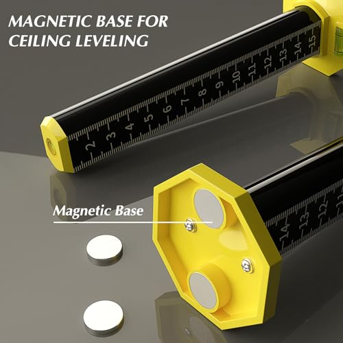 SAMIQU 2Pcs Ceiling and Floor Tile Ruler - Leveling Ruler with Magnetic Base, Gradienter Horizontals Line Leveling Tool (Black) - Image 2
