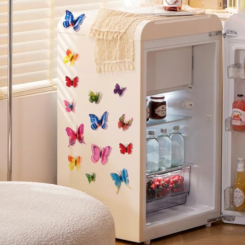SAOROPEB 3D Butterfly Wall Decor, 24 Pcs Double Layer Butterfly Decorations for Party Decorations Locker Decor Refrigerator Decal, Reusable (Colorful) - Image 4