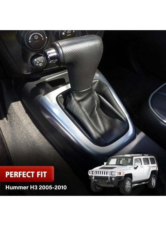KBH Auto Gear Shift Knob Cover for Hummer H3 2005-2011 Vinyl Microfiber Leather Vehicle Shift Shifter Boot Cover Replacement Black - Image 4