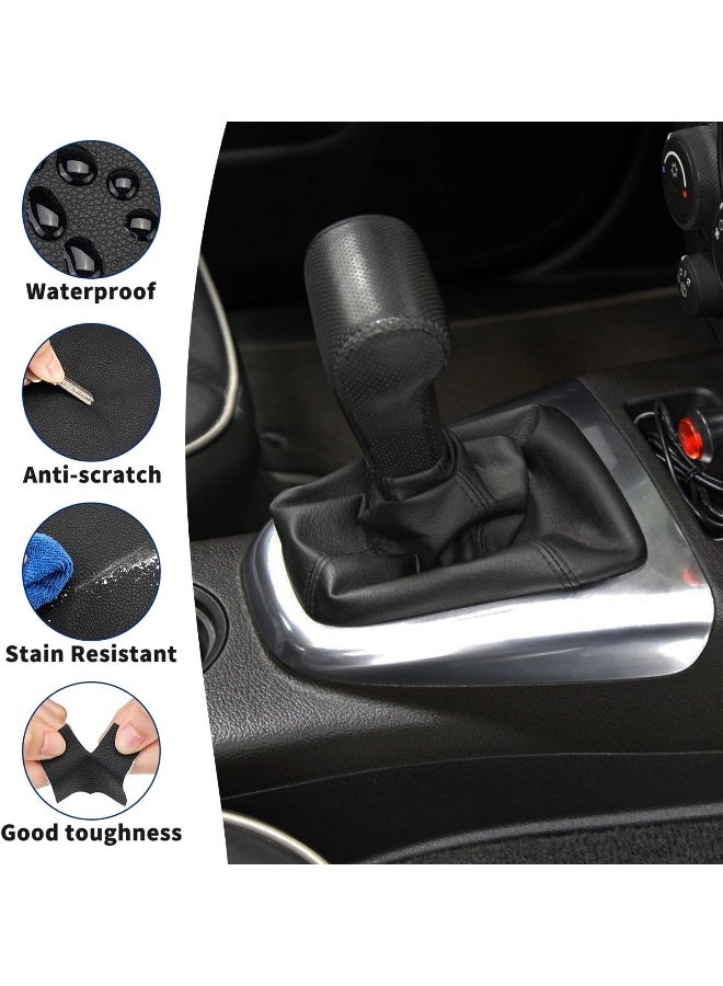 KBH Auto Gear Shift Knob Cover for Hummer H3 2005-2011 Vinyl Microfiber Leather Vehicle Shift Shifter Boot Cover Replacement Black - Image 3