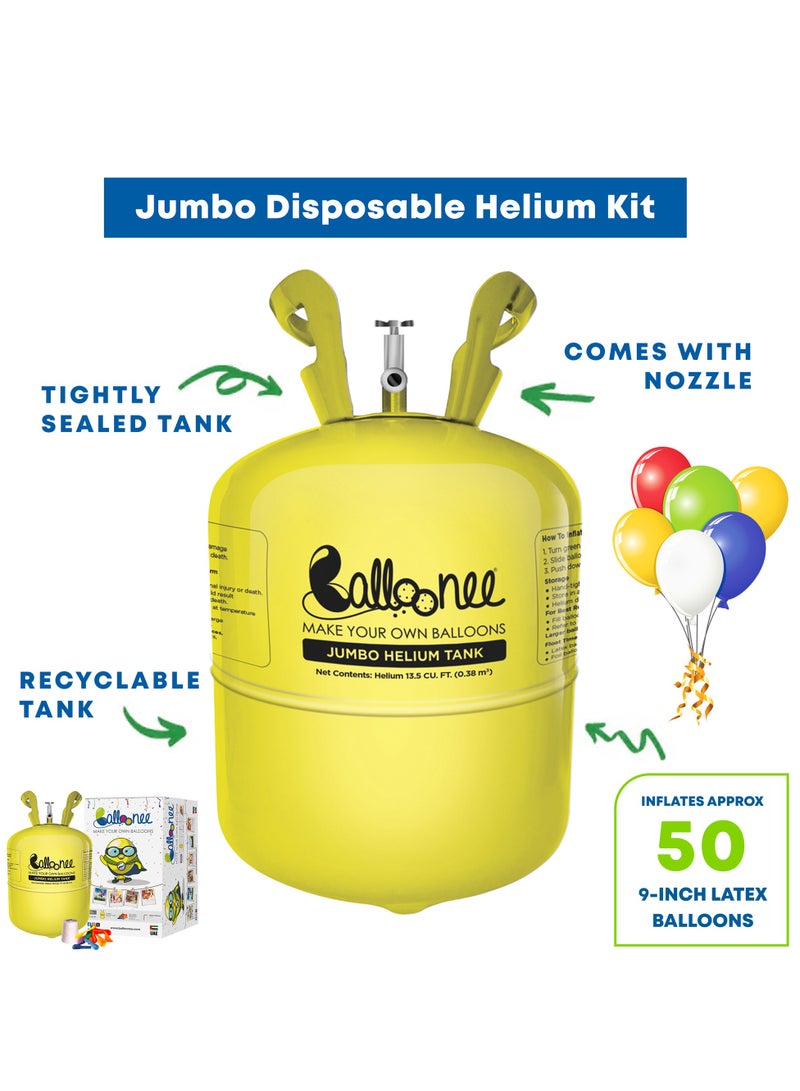 Balloonee Jumbo Disposable Helium Party Kit - Pack of 2, Helium Tank for Balloons At Home  - Image 2