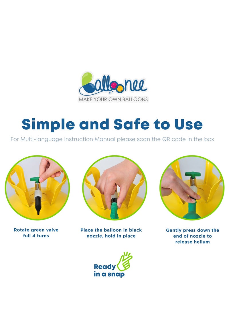 Balloonee Jumbo Disposable Helium Party Kit - Pack of 2, Helium Tank for Balloons At Home  - Image 5