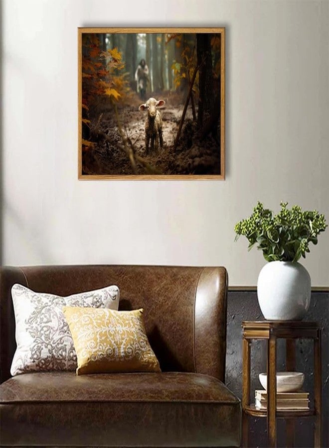Ploceiny Framed Christian Wall Art Jesus and Lamb decor Picture Christian God Canvas Print Poster Decor for Living Room Christian decor 16X24Inch A-339 - Image 5