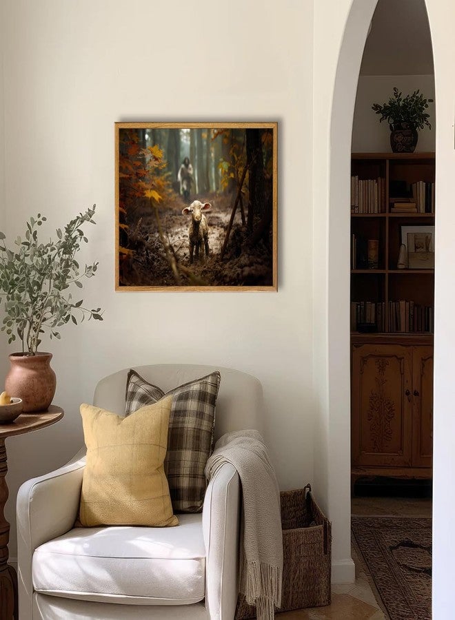 Ploceiny Framed Christian Wall Art Jesus and Lamb decor Picture Christian God Canvas Print Poster Decor for Living Room Christian decor 16X24Inch A-339 - Image 4