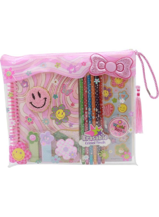 Hot Focus Groovy Flower Organizer & Stationary 11 piecesPink - Image 1