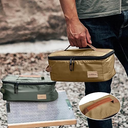 TRIWONDER Portable Camping Travel Cookware Organizer Pouch Camping Cooking Utensils Storage Bag for Outdoor Barbecue Camping Cooking Spoon Chopsticks Organizing (02# Green) - Image 5