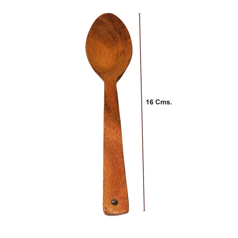SHOPMEFAST ShopMeFast Neem Wood Spoon Fork Set 16 cm Brown 1 Medium - Image 2