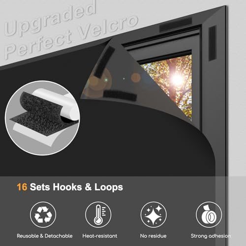 EUHAMS Blackout Curtains for Bedroom - 79" x 57" Portable Blackout Blinds Curtain for Any Windows -100% Blackout Shades Window Film -Temporary Blackout Shades for Baby Nursery,Dorm Room,Travel or Office Use - Image 4