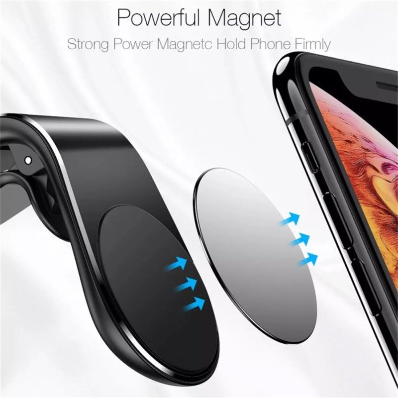 Magnetic Car Phone Mount: Silver Vent Clip - Powerful Grip Compact Design for Safe Hands-Free Driving & Road Trips - Image 3