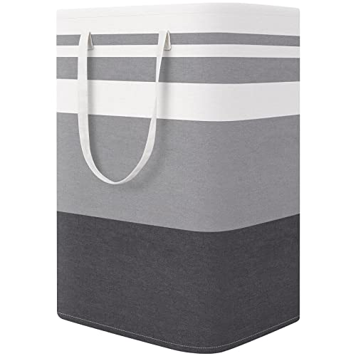 StorageRight Large Collapsible Laundry Basket Hamper with Easy Carry Handles，Freestanding Clothes Hampers for Laundry, Bedroom, Dorm, Towels, Toys, 75L, Gradient Grey - Image 1