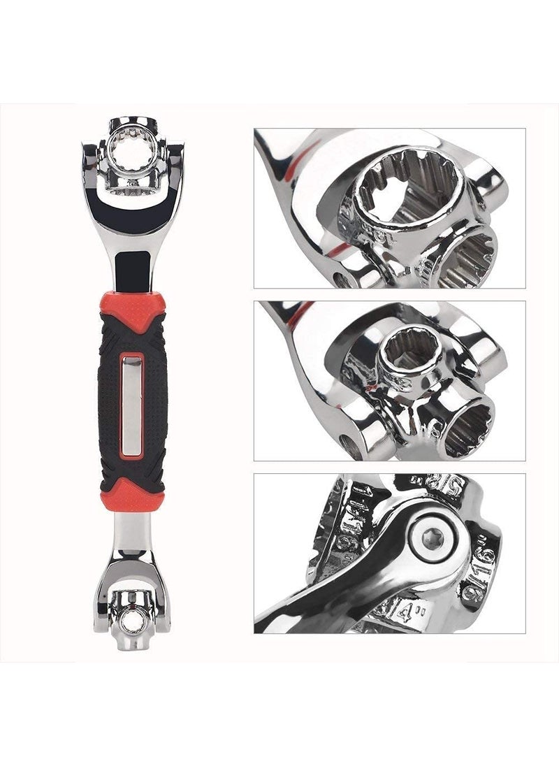 APURK APURK 48 in 1 Multifunctional Universal Adjustable Socket Wrench Spanner Tool with 360 Degree Rotating Head Hand Tool Kit Set for Home Outdoor Bike and Car Repair Pack 1  - Image 5