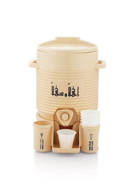 Sanctuary Zamzam Mini Water Cooler Tank Capacity Beige Color With 6 Small Cups 2 Liters