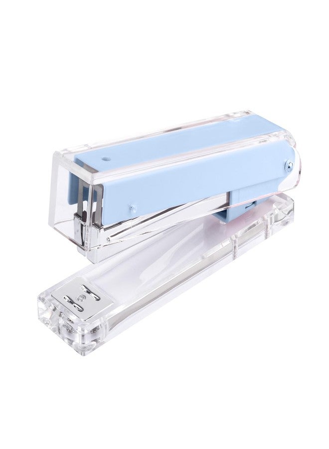 Honagu Clear Acrylic Stapler, Modern Desk Accessories for Home, Office, or School, Desktop Stationery Gift for Students Teachers,1st Day of School Gifts（Macaron Blue） - Image 1