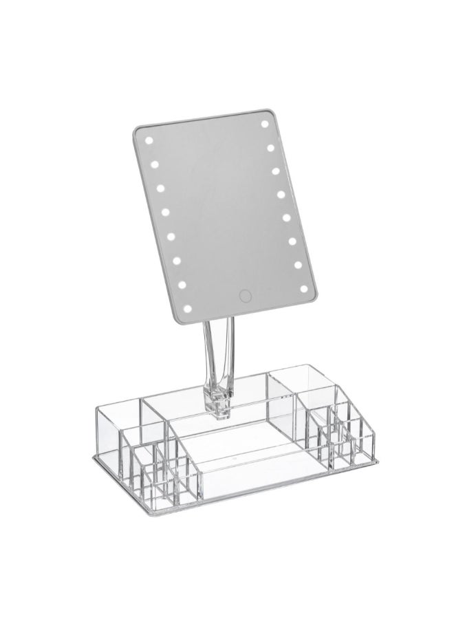 Five Simply Smart Selena 14-Compartment Makeup LED Mirror Organizer Clear 38 x 16.4 x 28.2 cm 161055 - Image 3