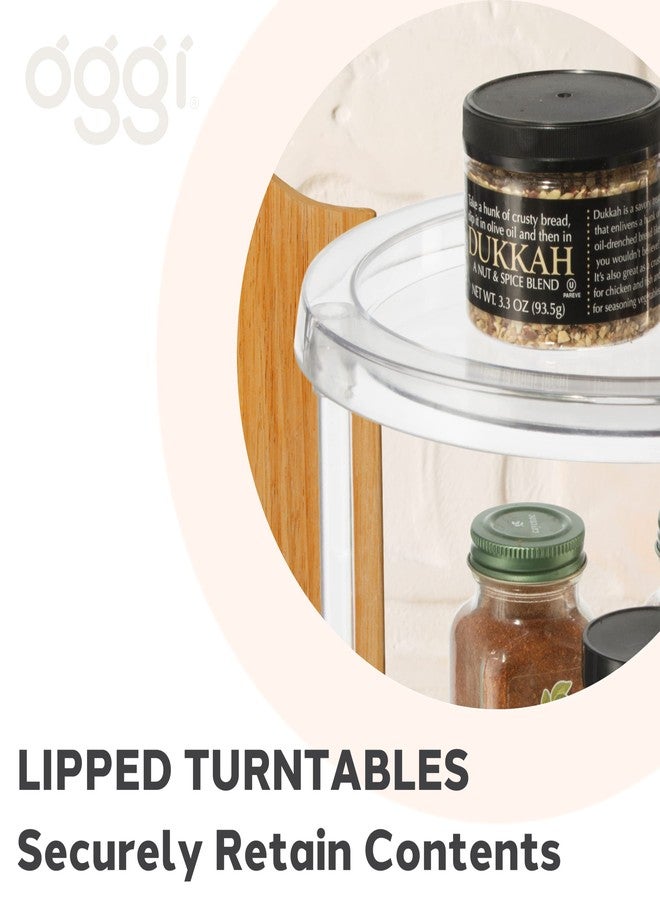 Oggi Two Tier Lazy Susan Rotating Organizer for Kitchen, Pantry, Cabinet Organizing and Storage. Ideal as a Rotating Spice Rack and Pantry Can Organizer, 9.75'' dia x 8'' H (7780.) - Image 4