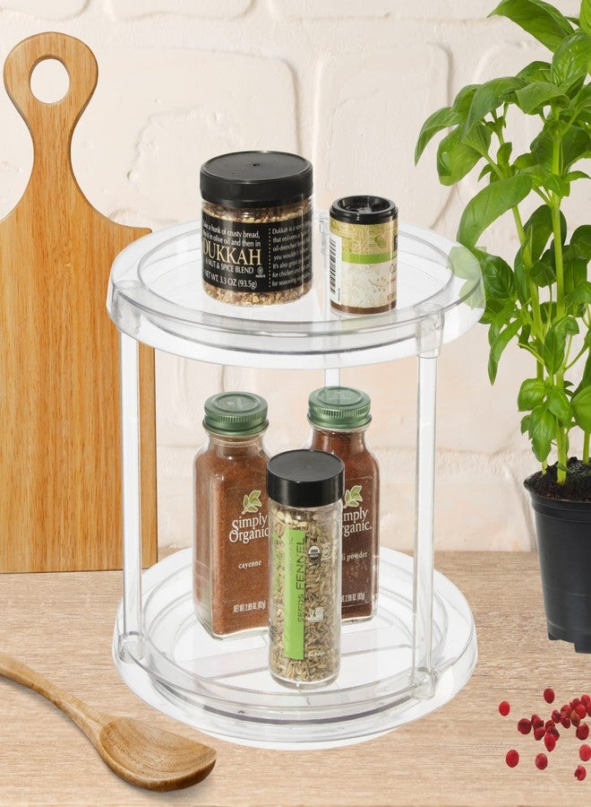 Oggi Two Tier Lazy Susan Rotating Organizer for Kitchen, Pantry, Cabinet Organizing and Storage. Ideal as a Rotating Spice Rack and Pantry Can Organizer, 9.75'' dia x 8'' H (7780.) - Image 3