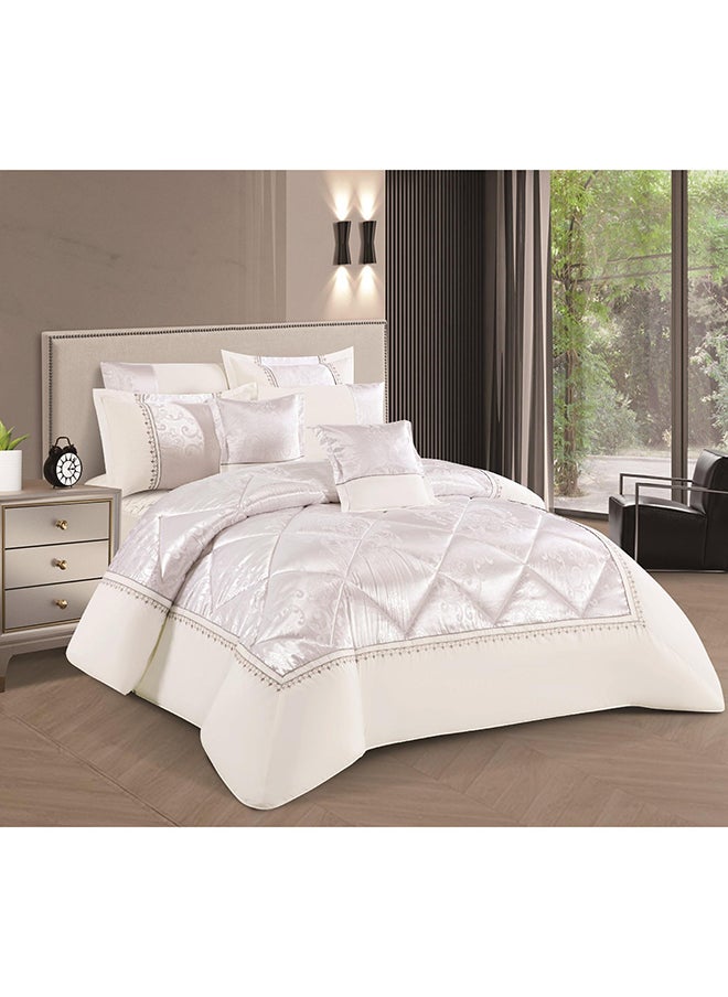 Stargold - Comforter Set Extra Soft Lace Jacquard Comforter King Size Microfiber Printed 8 Pieces Set - Image 1