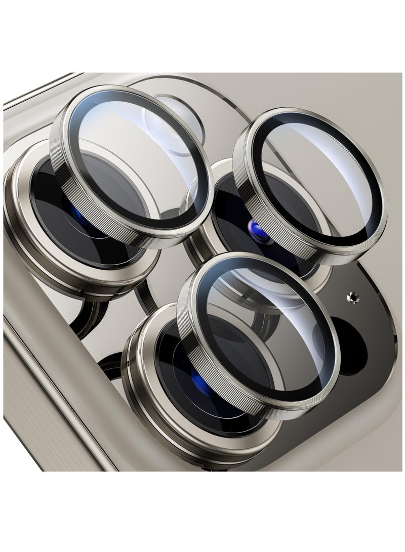 BORTONY iPhone 15 Pro Camera Lens Protector and iPhone 15 Pro Max Camera Lens Protector, Easy Installation Keep Original Shooting Shatterproof 9H Glass Camera Screen Protector Metal Ring Case Fiendly - Image 1