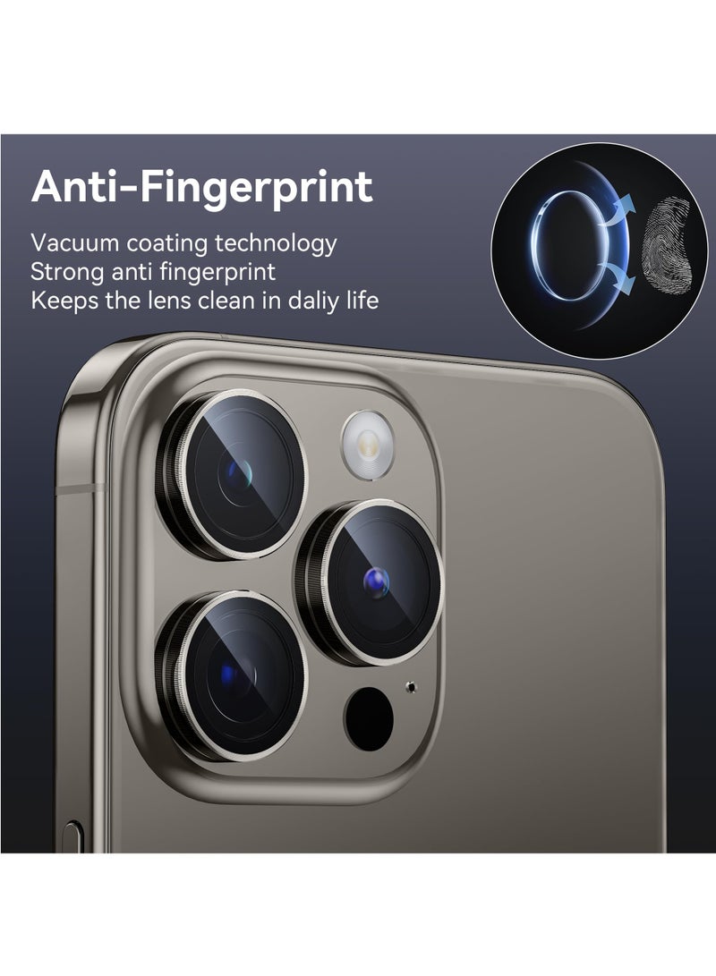 BORTONY iPhone 15 Pro Camera Lens Protector and iPhone 15 Pro Max Camera Lens Protector, Easy Installation Keep Original Shooting Shatterproof 9H Glass Camera Screen Protector Metal Ring Case Fiendly - Image 4