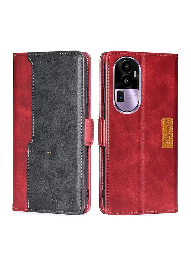 S-TOP Case For OPPO Reno10 Pro+ 5G Contrast Color Side Buckle Leather Phone Case - Image 1
