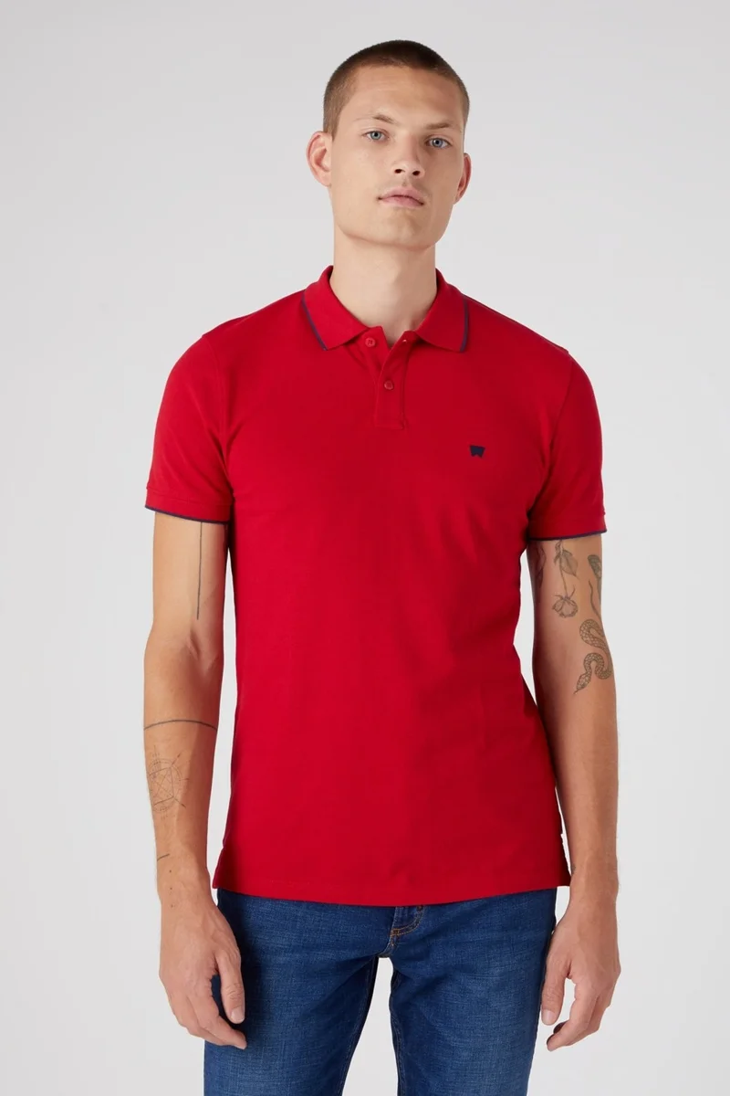 Wrangler Regular Fit Normal Cut Crew Neck 100% Cotton Red T-Shirt