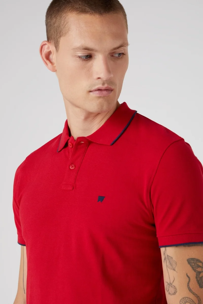Wrangler Regular Fit Normal Cut Crew Neck 100% Cotton Red T-Shirt