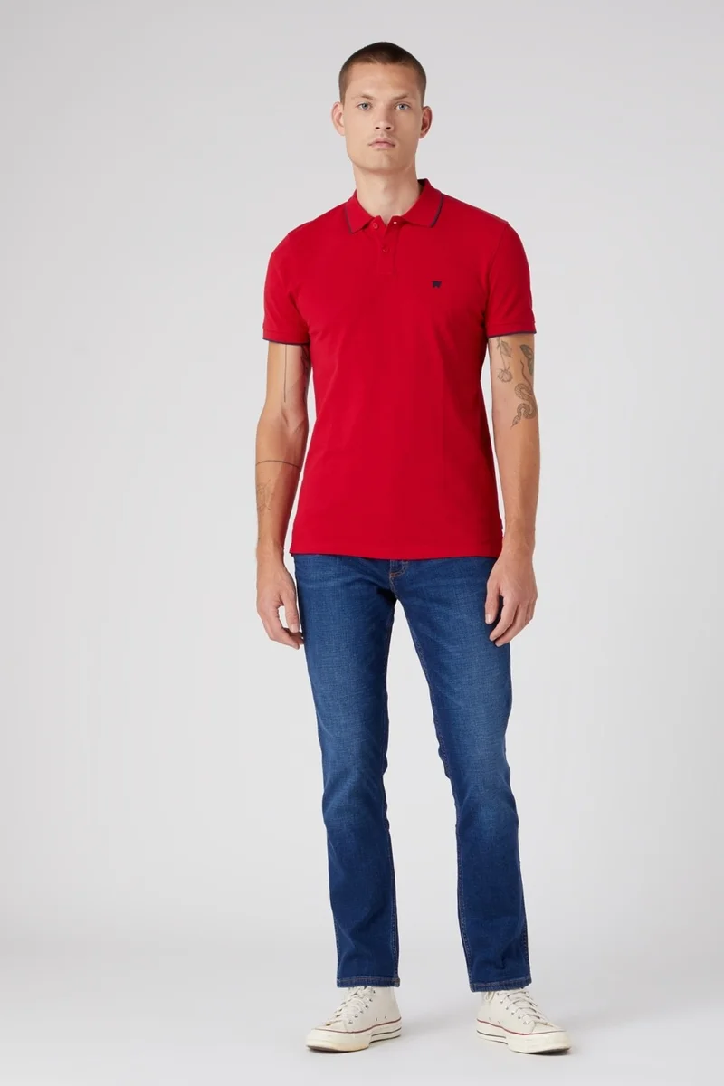 Wrangler Regular Fit Normal Cut Crew Neck 100% Cotton Red T-Shirt