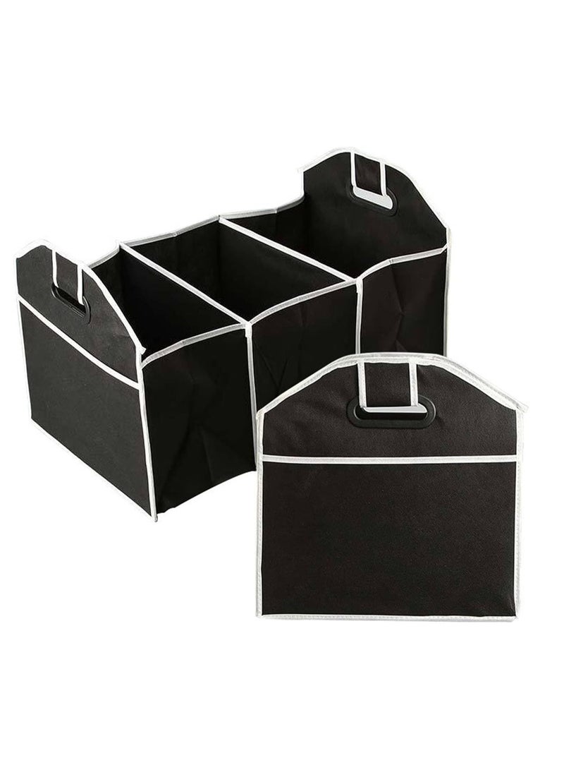AMM Large Heavy Duty 2 in 1 Folding Collapsible Car Van Vehicle Tidy Storage Box Case with Solid Non Slip Base Pockets and Carry Handles for Shopping Essentials Tools - Image 1