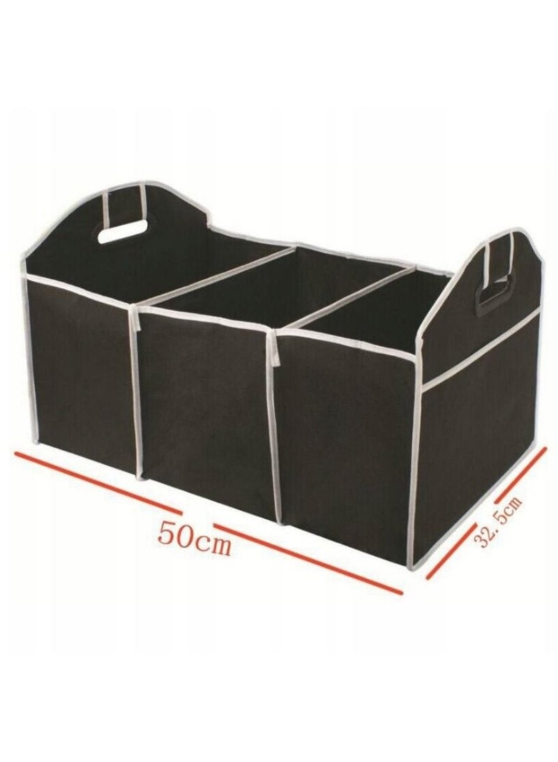 AMM Large Heavy Duty 2 in 1 Folding Collapsible Car Van Vehicle Tidy Storage Box Case with Solid Non Slip Base Pockets and Carry Handles for Shopping Essentials Tools - Image 4
