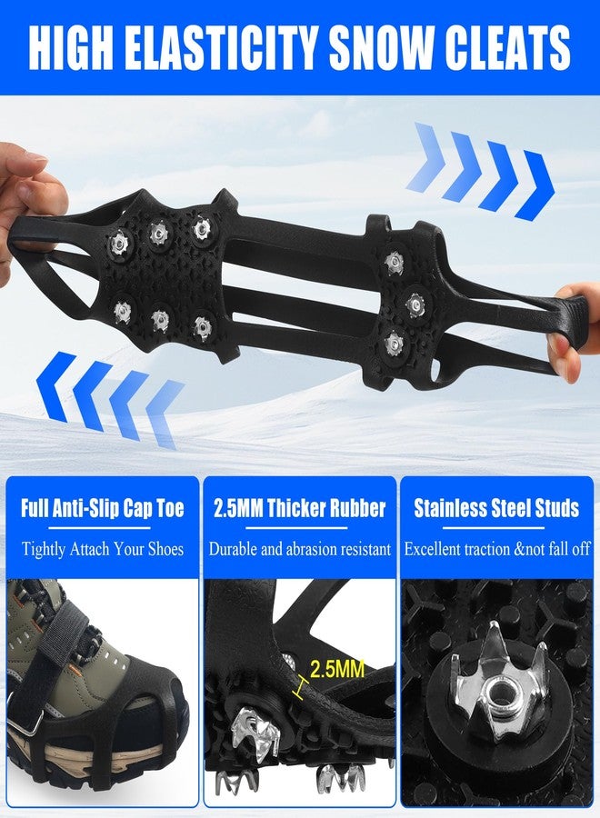VATEICO Walk Traction Ice Cleats, Anti-Skid Ice Snow Grips 9 Stainless Steel Studs Winter Crampons with Straps Over Shoe Boots for Hiking Climbing,Ice Fishing and Walking Small - Image 4