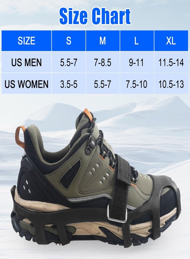 VATEICO Walk Traction Ice Cleats, Anti-Skid Ice Snow Grips 9 Stainless Steel Studs Winter Crampons with Straps Over Shoe Boots for Hiking Climbing,Ice Fishing and Walking Small - Image 5