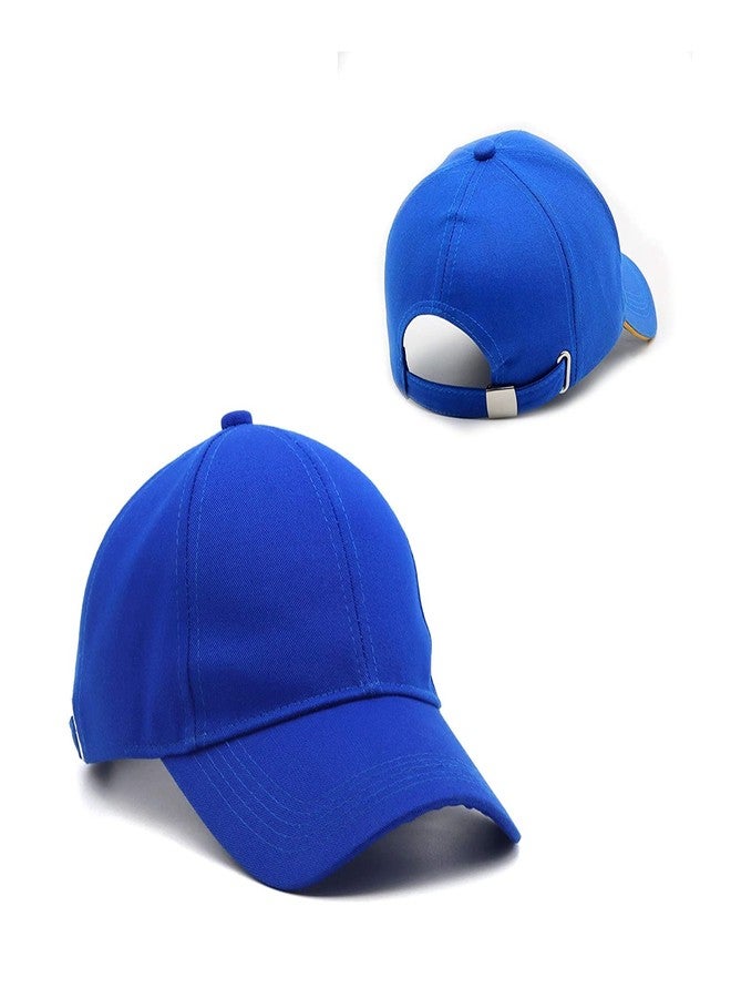 Malvina Combo of 3 Cotton Plain Baseball Cap with Adjustable Buckle for Boys & Girls Free Size (Blue,Sea Green & Yellow) - Image 4