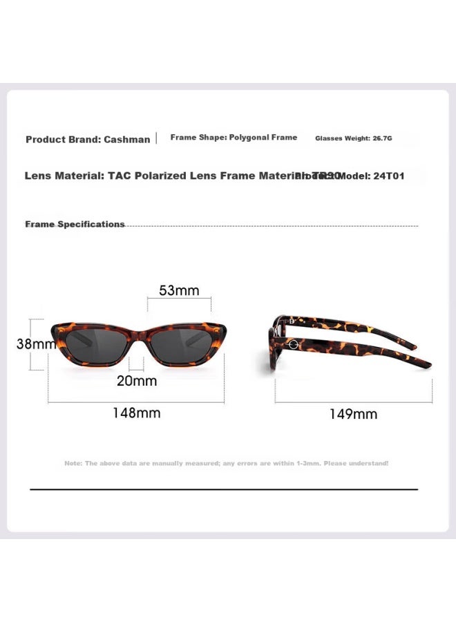 Caxman Gm Cat Eye Sungl For Men And Women, Suitable For Square And Round Faces, Narrow Frame, Uv Protection, Polarized, Slimming Effect, Premium Style Eyewear
