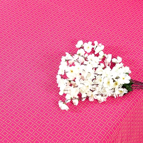 RANGBHAR Handloom Cotton Double Bedsheet Without Pillow Covers, Woven Checkered Bedcover, 90 x 100 inch, Pink Box - Image 4