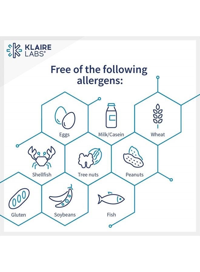 Klaire Labs Coenzyme Q10-60 Milligrams CoQ10 as Ubiquinone, Hypoallergenic Formula for Cardiovascular & Cellular Energy Support (60 Vegetarian Capsules) - Image 4