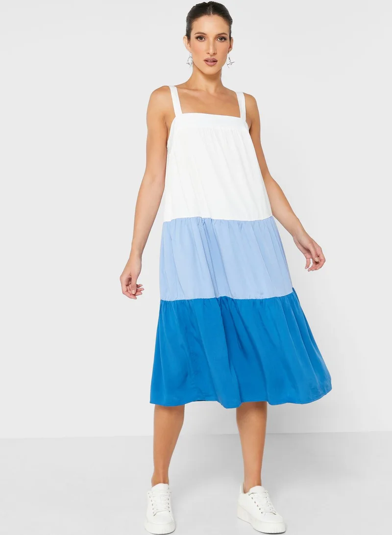 Ginger Colorblock Tiered Dress