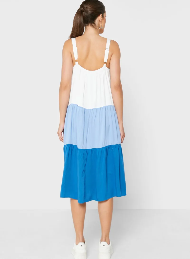 Ginger Colorblock Tiered Dress