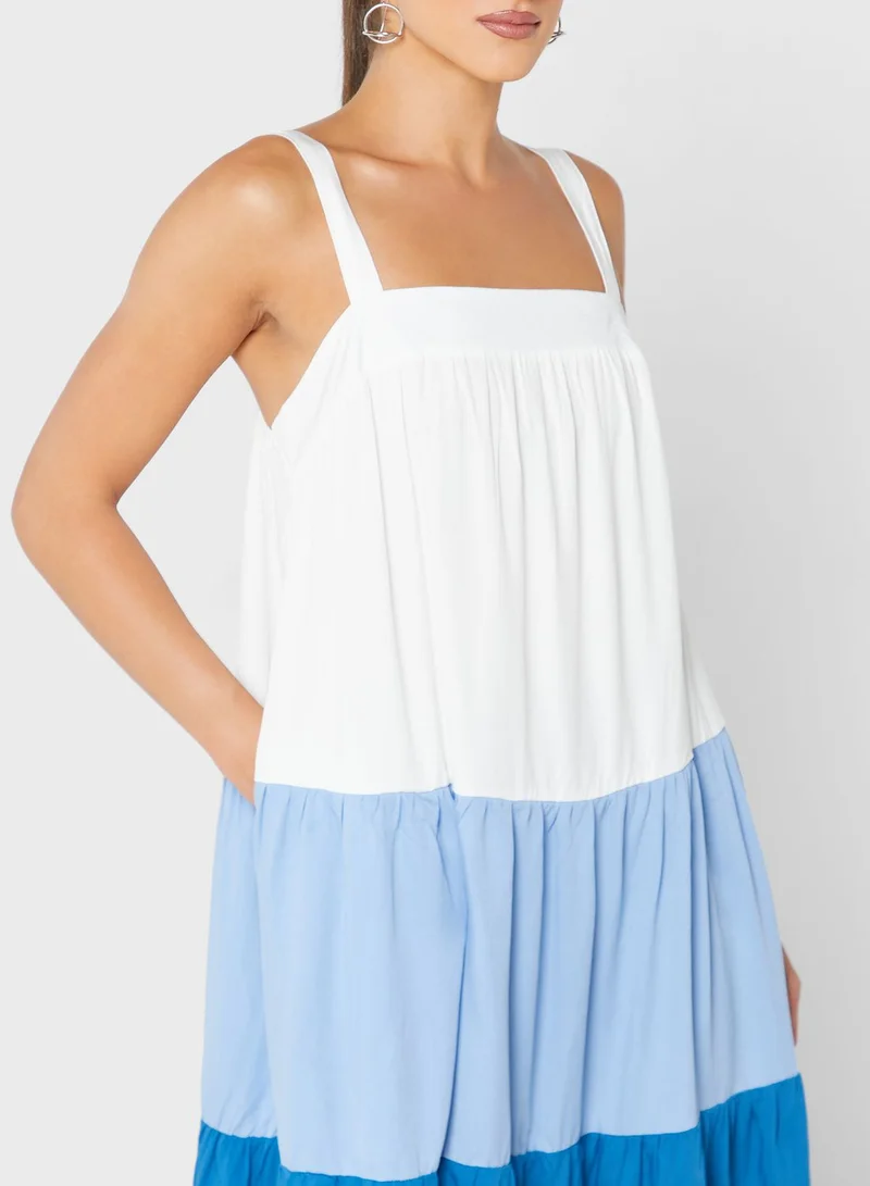 Ginger Colorblock Tiered Dress