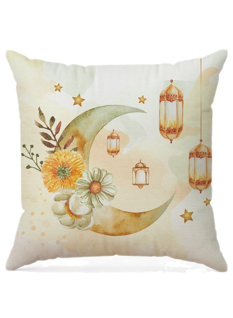 4Pcs Moon Pillow Covers, Festival Atmosphere Print Cushion Cases for Sofa Living Room Chair - Image 5