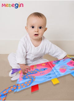 MEBEGIN Soft Cloth Book Animal Tails Cloth Book Baby Rattle Paper Cloth Book Touch And Feel Crinkly Cloth Books For Babies Early Development & Activity Toys For Toddler  - Image 5