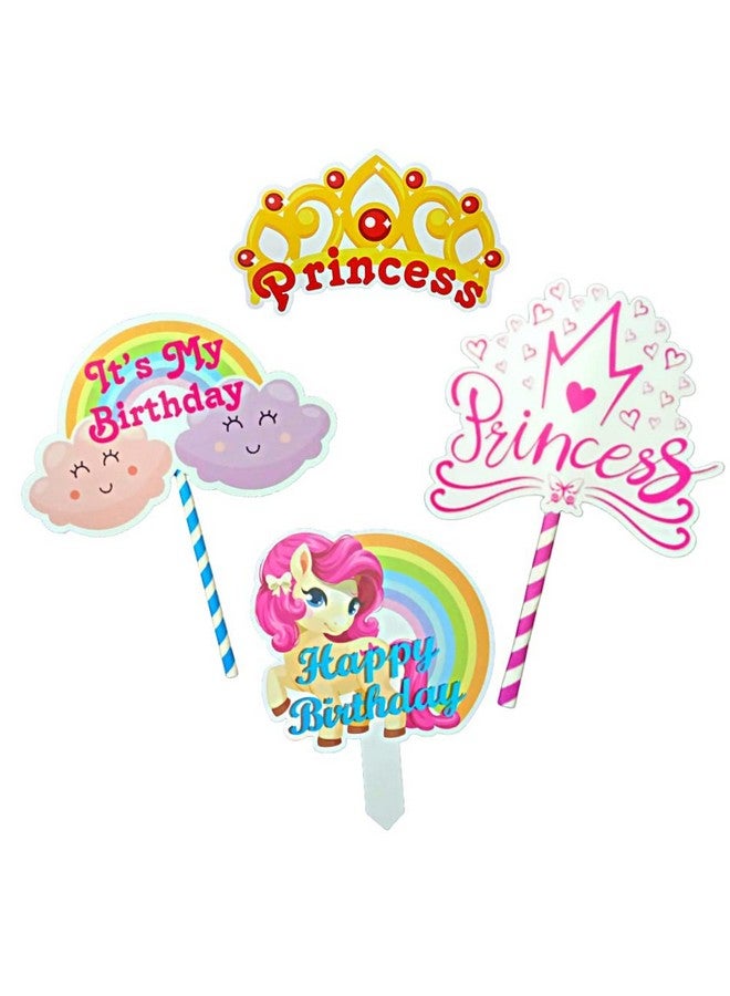 FI - FLICK IN 49 pcs 3rd Birthday Decoration for Girls Car Castle Cutouts Metallic Balloons Princess Third Birthday Decorations Girl Number 3 Foil Balloon (Pack of 49, Pink) - Image 5