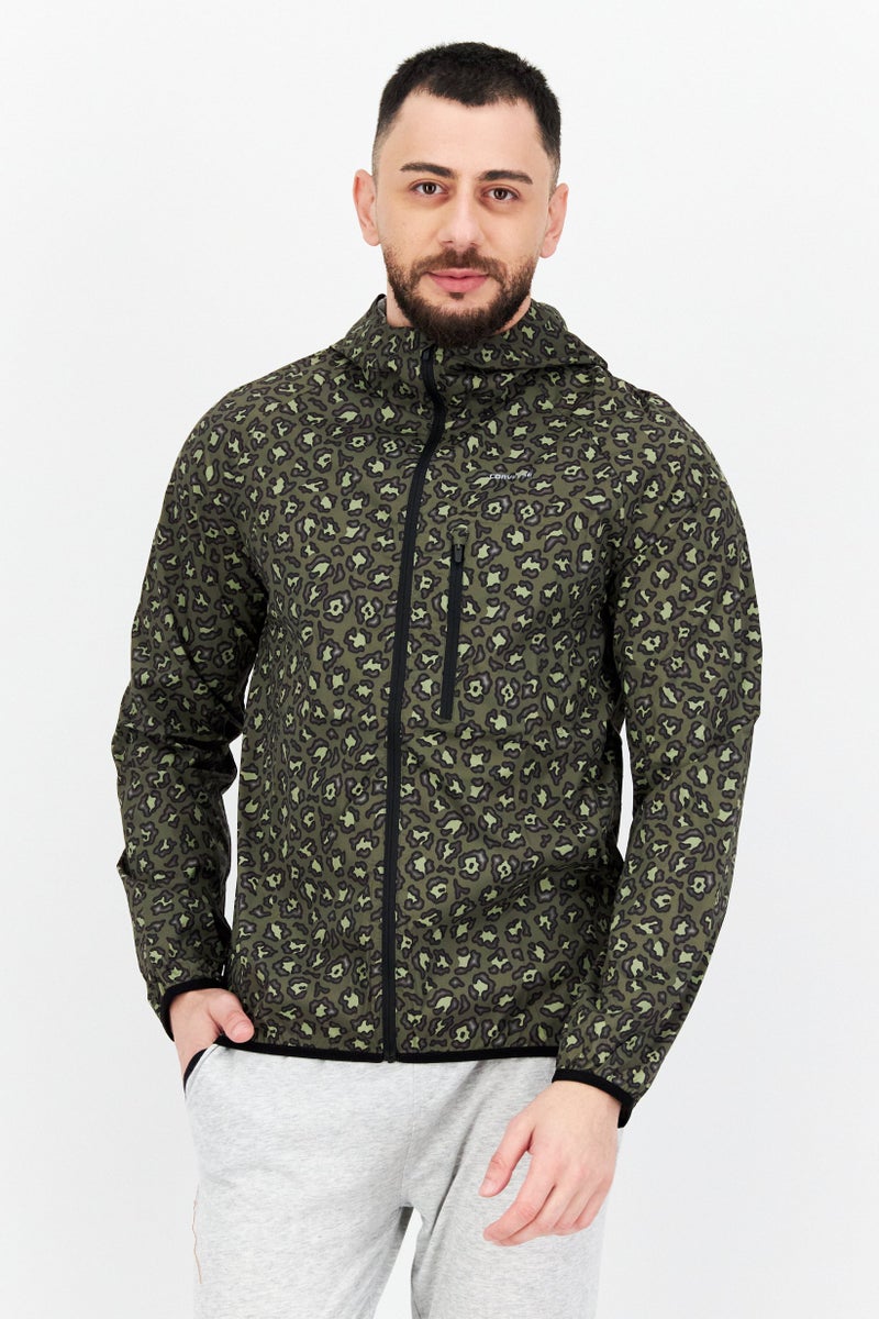 CONVERSE Men Sportswear Fit Running Sweatshirt, Olive Combo  - Image 1