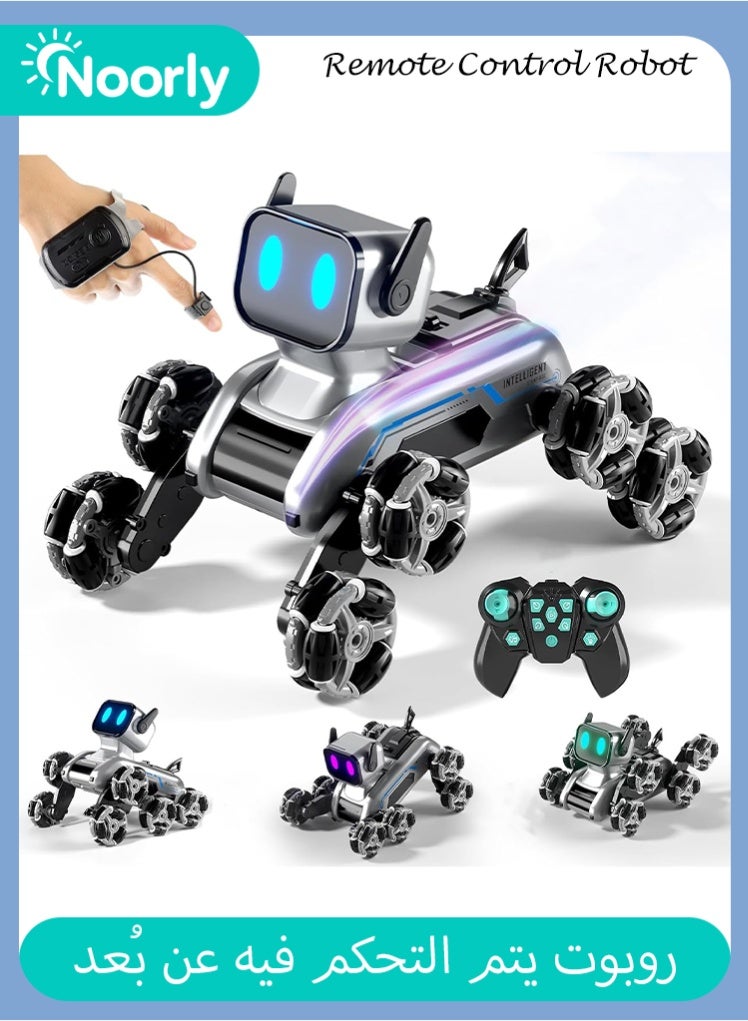Noorly Remote Control Robot, Robot Toy with Music & Light, Gesture-Sensing Robot Dog and Stunt Car for Kids Age 6-12, Dual Control Modes, All-Terrain, Rechargeable, Gift for Kids - Image 1