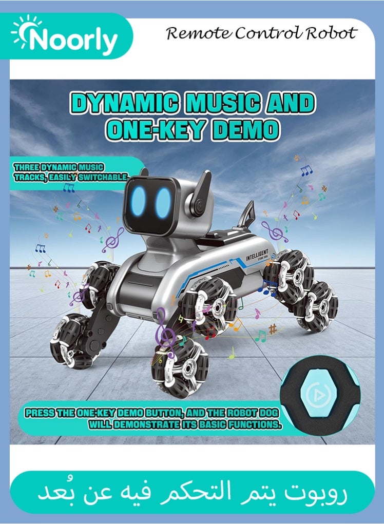 Noorly Remote Control Robot, Robot Toy with Music & Light, Gesture-Sensing Robot Dog and Stunt Car for Kids Age 6-12, Dual Control Modes, All-Terrain, Rechargeable, Gift for Kids - Image 4