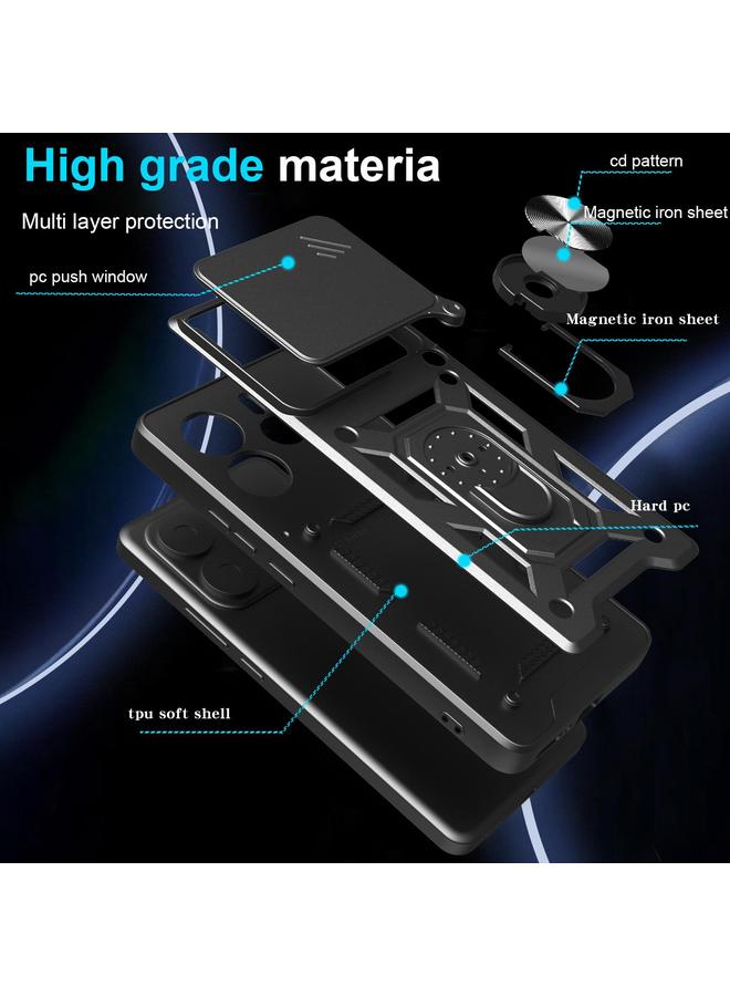 اس-توب جراب لهاتف Redmi Note 14 5G بتصميم غطاء كاميرا منزلقة مصنوع من مادة TPU+PC - Image 3