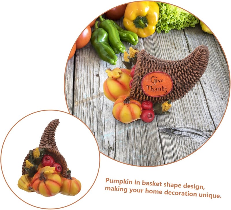 Kichvoe Harvest Festival Decor Handmade Faux Pumpkin Fruit in Basket for Thanksgiving Table Centerpiece Versatile Adornment for Home and Outdoor Celebrations - Image 5